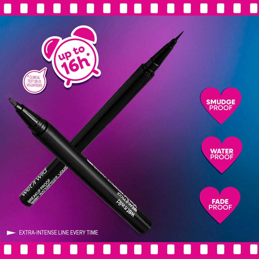 Breakup Proof Skinny Waterproof Liquid Eyeliner - Ultra Black